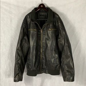 Sean John Faux Leather Bomber Jacket